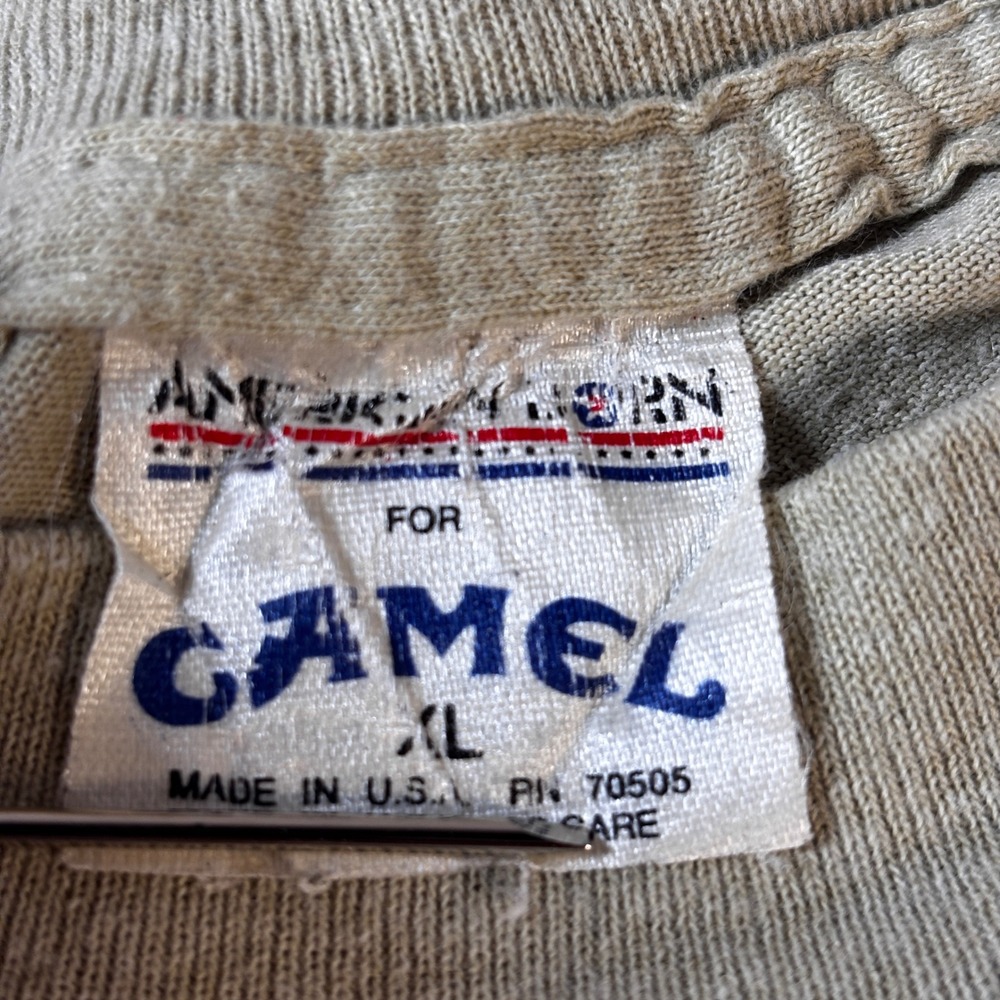 Vintage 1992 Camel Joe Camel Hunter T Shirt Mens XL Camo Pocket USA Made - Picture 5 of 13